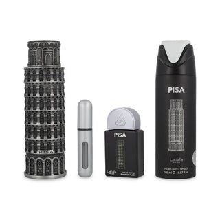 Kit Lattafa Pisa - Eau de Parfum 100ml + Mini 20ml + Spray Desodorante 200ml