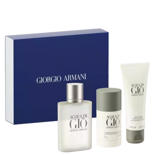 Kit Acqua di Giò Giorgio Armani Masculino - Eau de Toilette 100ml + Desodorante 75g + Gel de Banho 75ml