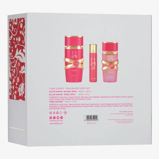 KIT Yara Candy Lattafa Eau de Parfum - Perfume 100ml + Decant 12ml + Fresh Hair Mist 50ml