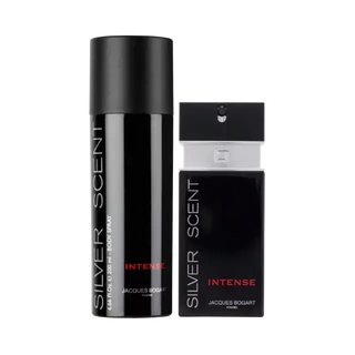 Conjunto Jacques Bogart Silver Scent Intense Masculino - Eau de Toilette 100ml + Body Spray 200ml