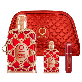 Kit Orientica Amber Rouge Feminino - Eau de Parfum 80ml + Mini 7,5ml + Atomizer + Nécessaire Kit