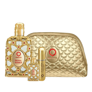 Kit Royal Amber Orientica Unissex - Eau de Parfum 80ml + Miniatura 7,5ml + Refil 10ml + Nécessaire