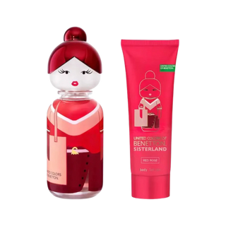 Kit Sisterland Red Rose Benetton Feminino - Eau de Parfum 80ml + Creme Corporal 75ml